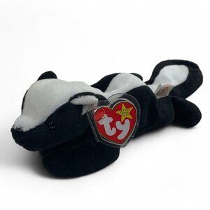 TY Beanie Babies 8" "Stinky" The Skunk Collectible Toy Black & White 1995 NWT